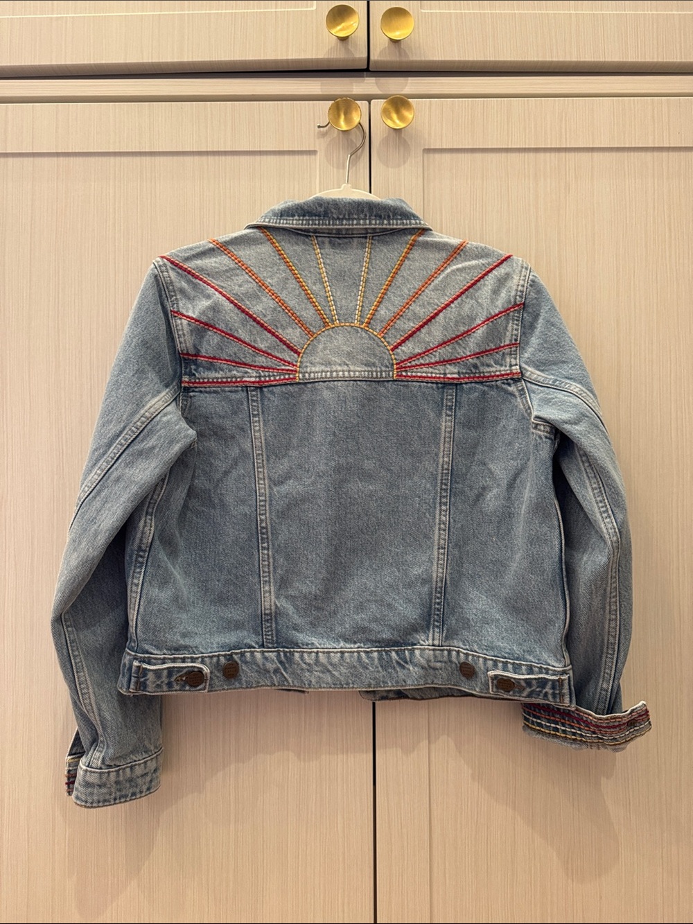 Marine Layer Light Blue Denim Jacket with Multicolor Trim - Picture 3 of 3